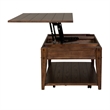 Pemberly Row Lift Top Cocktail Table with Storage Cubbies in Dark Brown