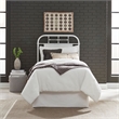 Pemberly Row Full Metal Headboard with Turned Spindles in Antique White
