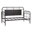 Pemberly Row Twin Metal Day Bed with Turned Spindles in Black