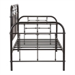 Pemberly Row Twin Metal Day Bed with Turned Spindles in Black
