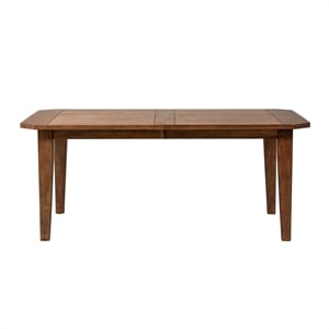 Pemberly Row Rectangular Leg Dining Table with 2 Leaves in Rustic Oak