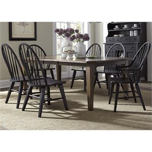 Pemberly Row 7 Piece Rectangular Dining Set with Craftsman Details