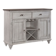 Pemberly Row Cottage Buffet with Wine Storage and Glass Holders in White