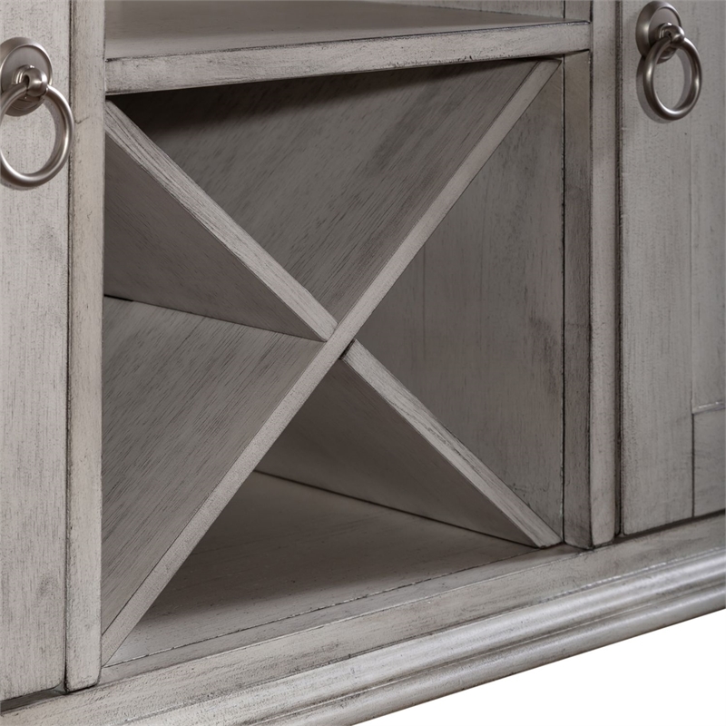 Pemberly Row Cottage Buffet with Wine Storage and Glass Holders in White