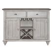 Pemberly Row Cottage Buffet with Wine Storage and Glass Holders in White