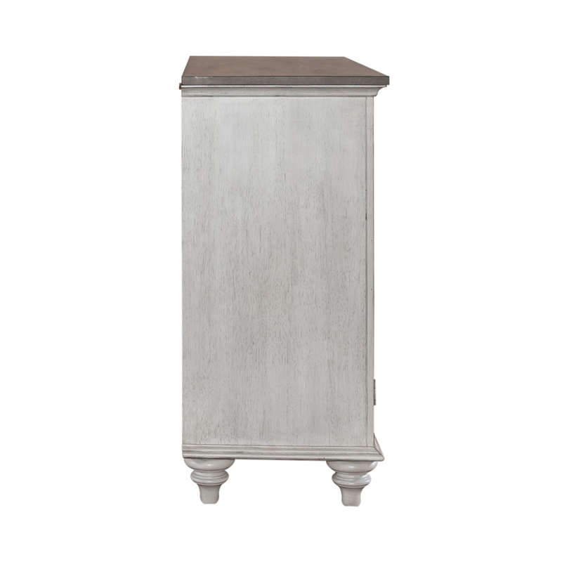 Pemberly Row Cottage Buffet with Wine Storage and Glass Holders in White