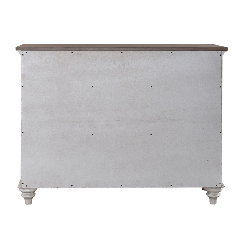 Pemberly Row Cottage Buffet with Wine Storage and Glass Holders in White