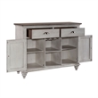 Pemberly Row Cottage Buffet with Wine Storage and Glass Holders in White