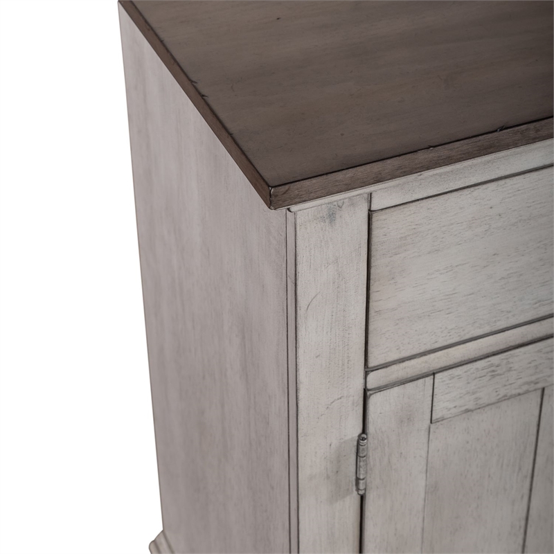 Pemberly Row Cottage Buffet with Wine Storage and Glass Holders in White