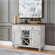 Pemberly Row Cottage Buffet with Wine Storage and Glass Holders in White
