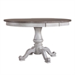 Pemberly Row Round to Oval Pedestal Dining Table with Leaf in White