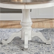 Pemberly Row Round to Oval Pedestal Dining Table with Leaf in White