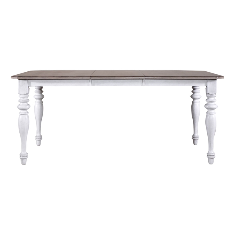 Pemberly Row 7 Piece Rectangular Dining Set with X Back Chairs in White