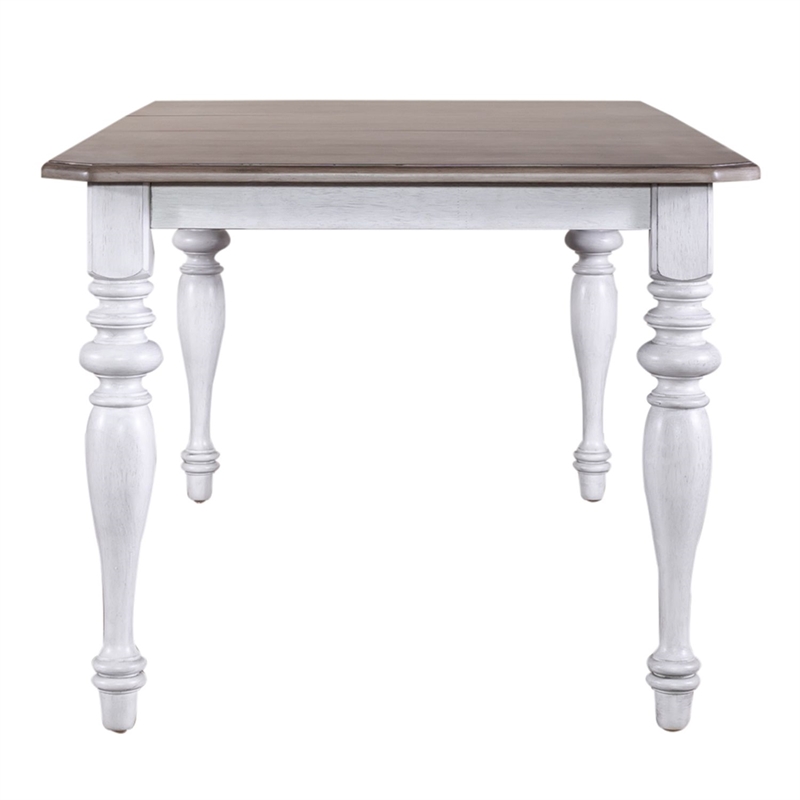 Pemberly Row 7 Piece Rectangular Dining Set with X Back Chairs in White