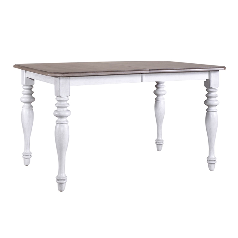 Pemberly Row 7 Piece Rectangular Dining Set with X Back Chairs in White