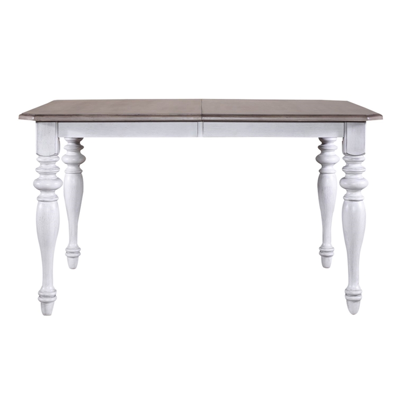 Pemberly Row 7 Piece Rectangular Dining Set with X Back Chairs in White