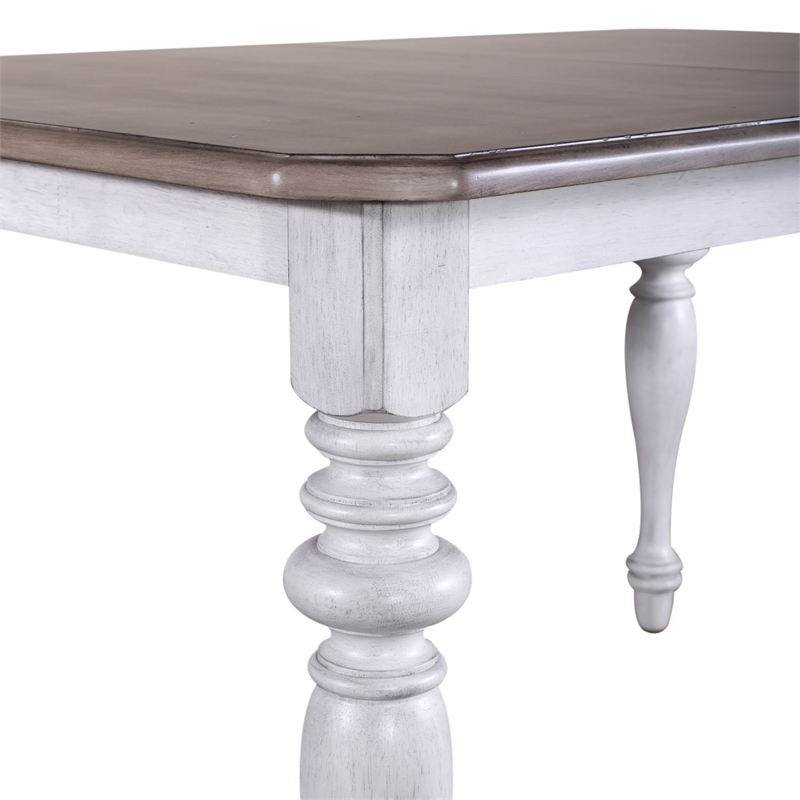 Pemberly Row 7 Piece Rectangular Dining Set with X Back Chairs in White