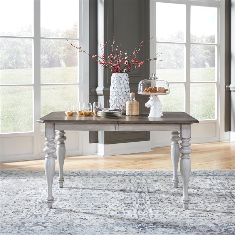 Pemberly Row 7 Piece Rectangular Dining Set with X Back Chairs in White