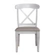 Pemberly Row 7 Piece Rectangular Dining Set with X Back Chairs in White
