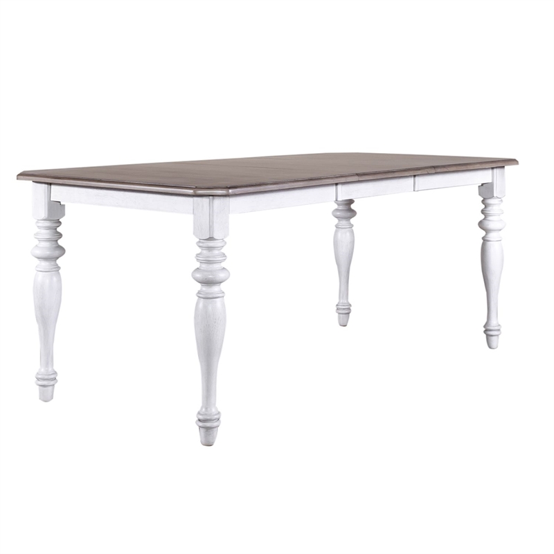 Pemberly Row 7 Piece Rectangular Dining Set with X Back Chairs in White
