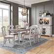 Pemberly Row 7 Piece Rectangular Dining Set with X Back Chairs in White