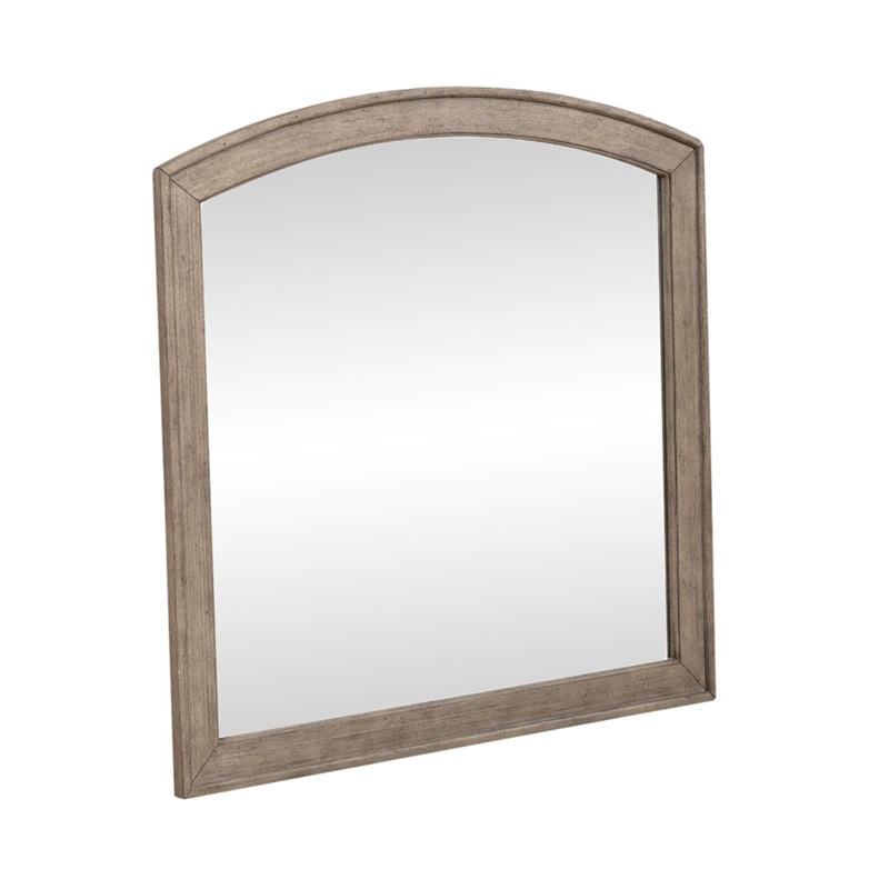 Pemberly Row King Panel Storage Bed with Dresser and Mirror in Burnished Beige