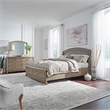 Pemberly Row King Panel Storage Bed with Dresser and Mirror in Burnished Beige