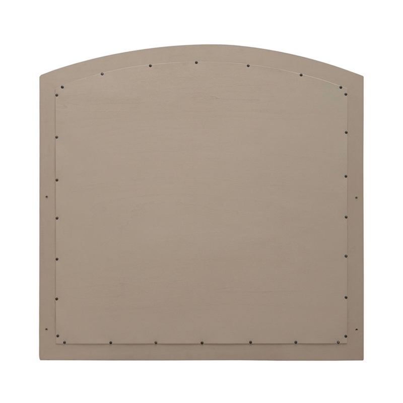Pemberly Row Arched Beveled Mirror with Bolt-On Supports in Coffee Bean
