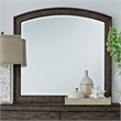 Pemberly Row Arched Beveled Mirror with Bolt-On Supports in Coffee Bean