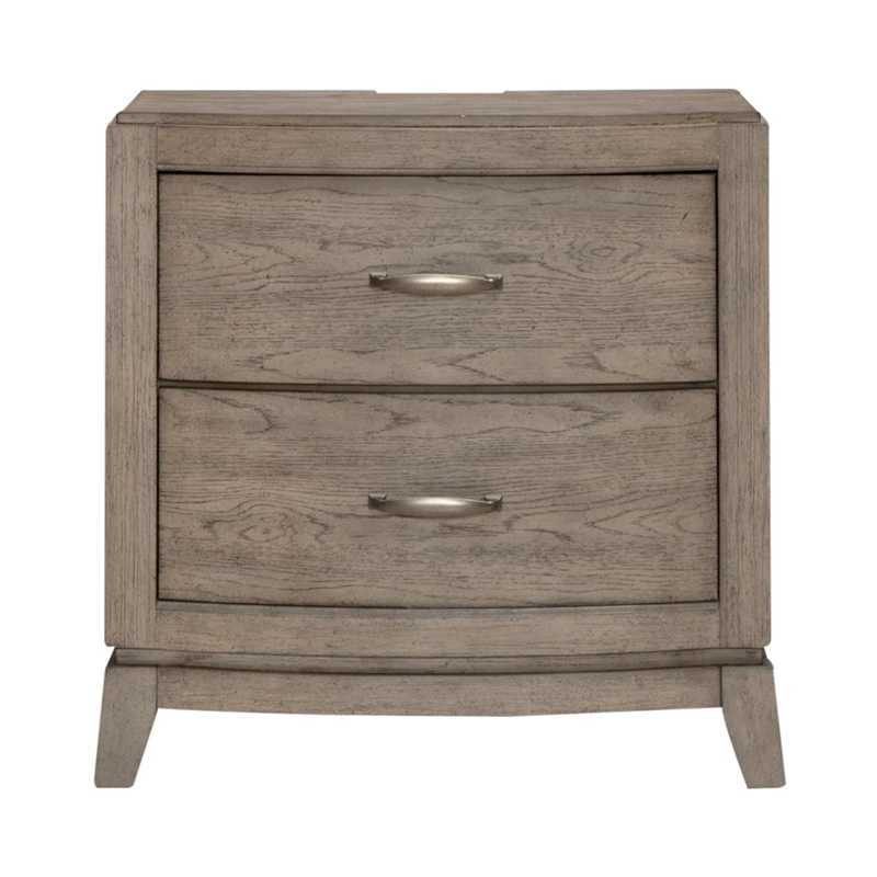 Pemberly Row King Upholstered Bed with Dresser Mirror and Nightstand