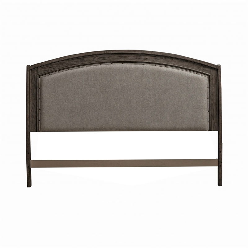 Pemberly Row Queen Panel Headboard with Starburst Veneer in Coffee Bean