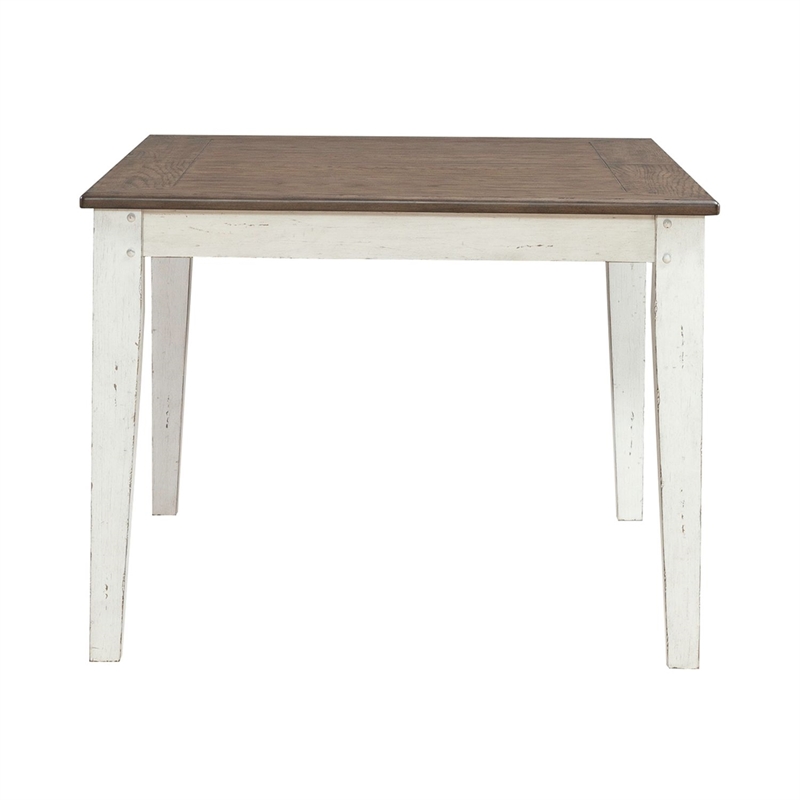 Pemberly Row Rectangular Leg Dining Table with Butterfly Leaf in White