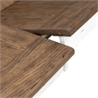 Pemberly Row Rectangular Leg Dining Table with Butterfly Leaf in White