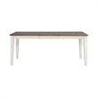 Pemberly Row Rectangular Leg Dining Table with Butterfly Leaf in White