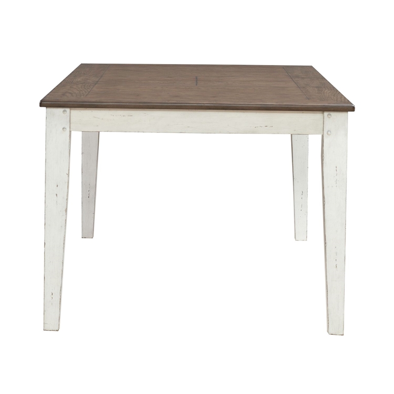 Pemberly Row Rectangular Leg Dining Table with Butterfly Leaf in White