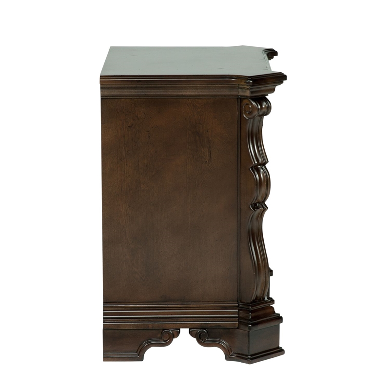 Pemberly Row California King Sleigh Bed with Dresser Mirror and Nightstand