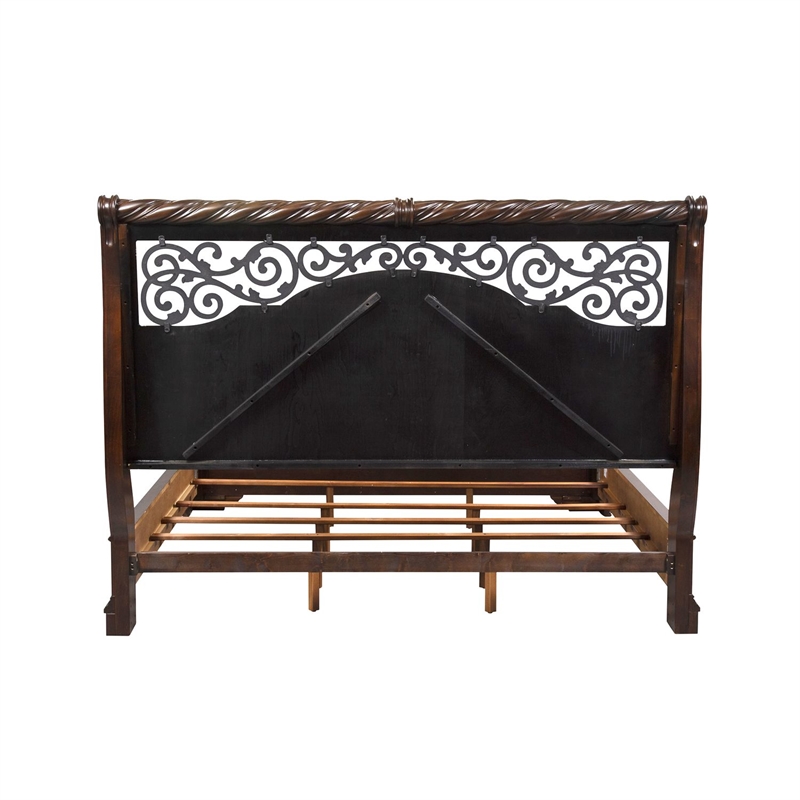 Pemberly Row California King Sleigh Bed with Dresser Mirror and Nightstand