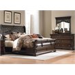 Pemberly Row King Sleigh Bed with Dresser and Mirror in Brownstone