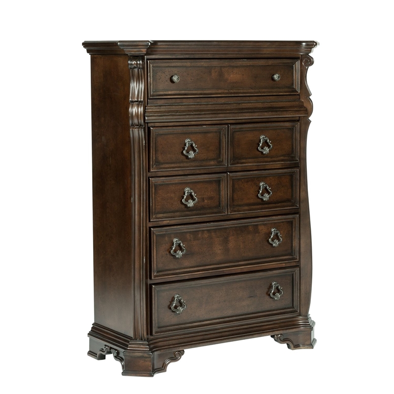 Pemberly Row California King Sleigh Bed with Dresser Mirror and Chest