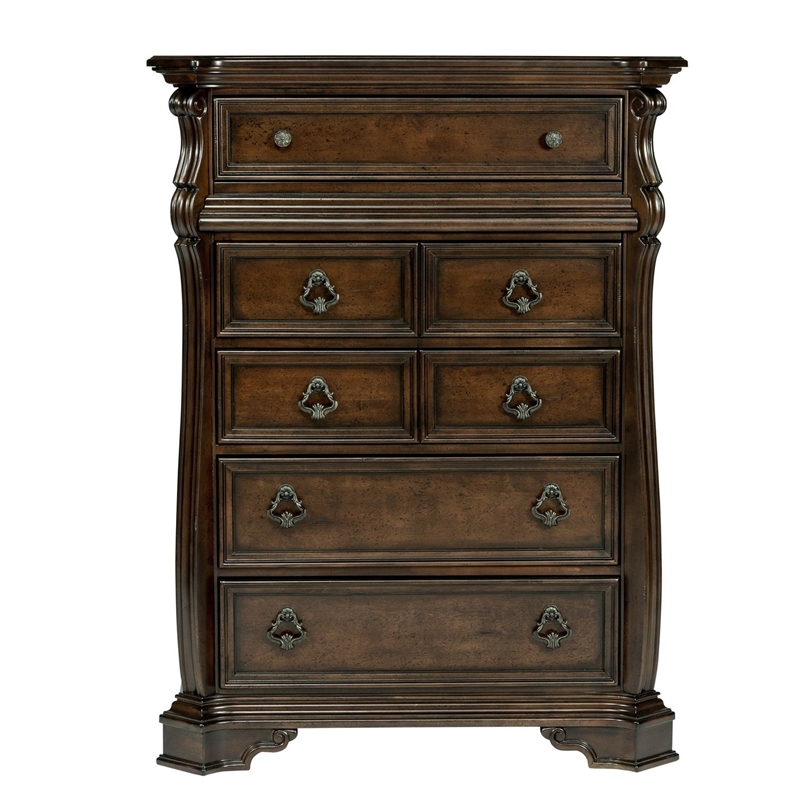 Pemberly Row California King Sleigh Bed with Dresser Mirror and Chest