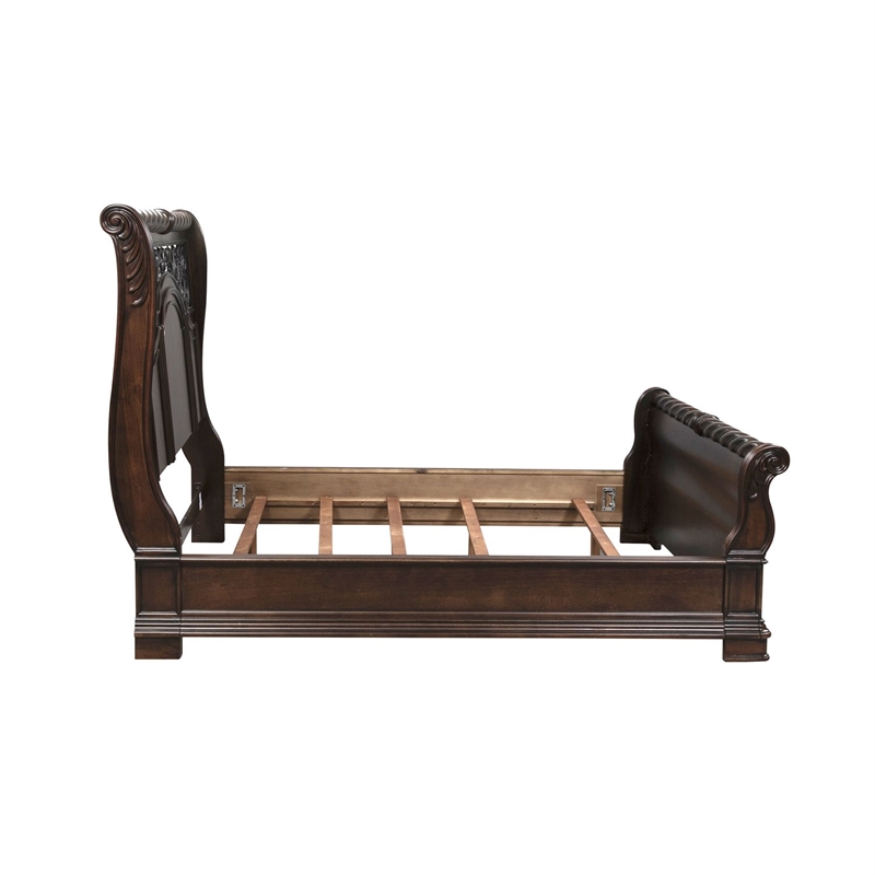 Pemberly Row California King Sleigh Bed with Dresser Mirror and Chest