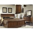 Pemberly Row King Sleigh Bed with Dresser Mirror and Chest in Rustic Cherry