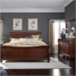 Pemberly Row King Sleigh Bed with Dresser and Mirror in Rustic Cherry