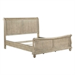 Pemberly Row Queen Sleigh Bed with Louis Philippe Styling in Saddle Tan