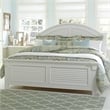 Pemberly Row King Panel Bed with Dresser and Mirror in Oyster White