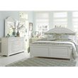 Pemberly Row Queen Panel Bed with Dresser and Mirror in Oyster White