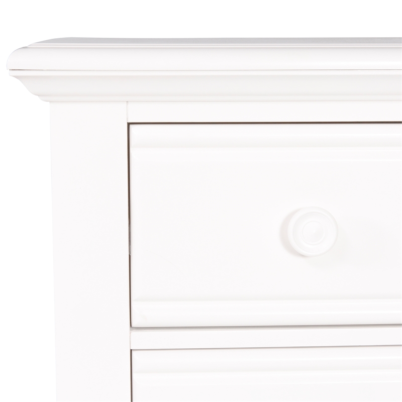 Pemberly Row Queen Panel Bed with Dresser Mirror and Nightstand in White
