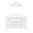 Pemberly Row Queen Panel Bed with Dresser Mirror and Nightstand in White
