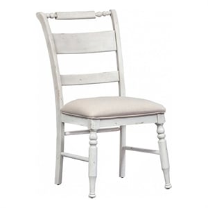 Pemberly Row Slat Back Dining Side Chair Set of 2 in Antique Linen