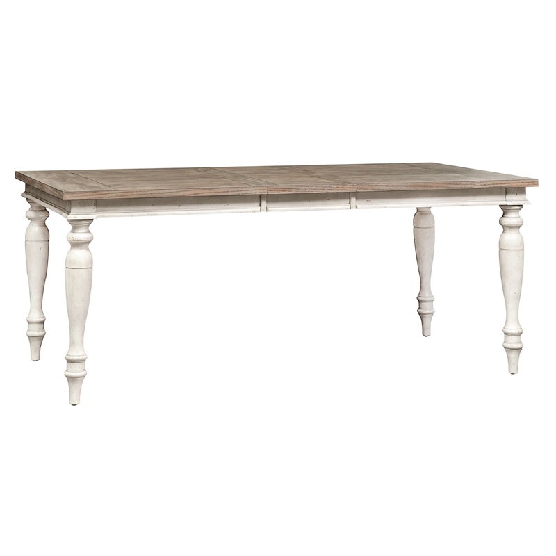 Pemberly Row 6 Piece Rectangular Dining Set with Bench in Antique Linen